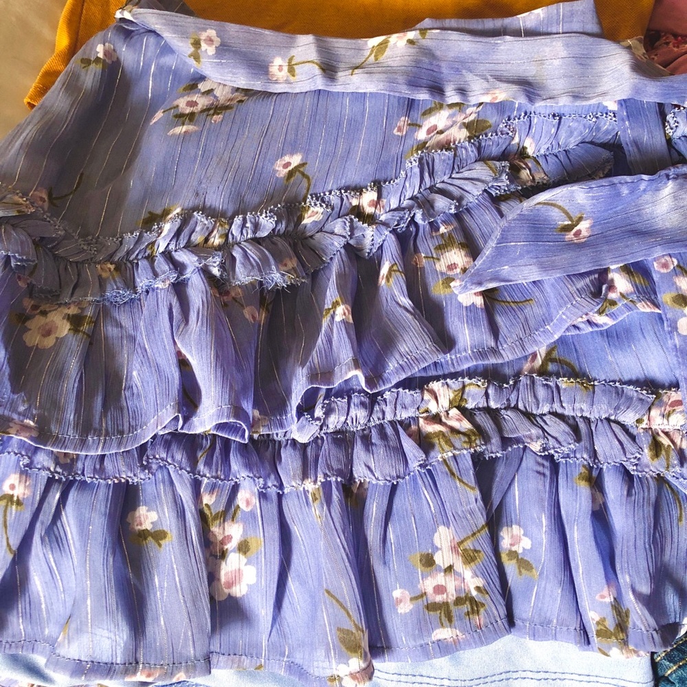 Blue ruffle skirt